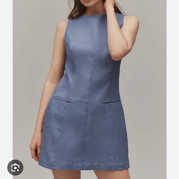 NWT REFORMATION Citron Linen Dress, Cornflower, size 6 - Picture 1 of 3